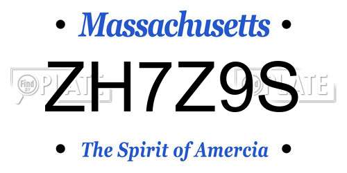 ZH7Z9S Massachusetts License Plate
