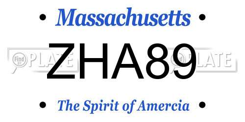 ZHA89 Massachusetts License Plate