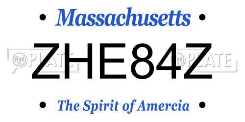 ZHE84Z Massachusetts License Plate