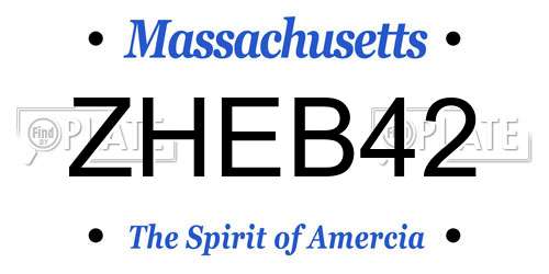 ZHEB42 Massachusetts License Plate