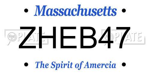 ZHEB47 Massachusetts License Plate