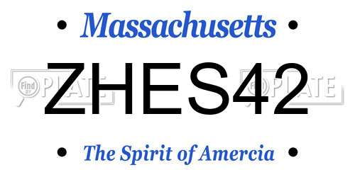 ZHES42 Massachusetts License Plate