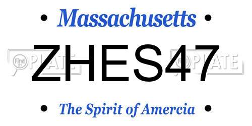 ZHES47 Massachusetts License Plate