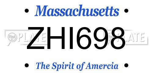 ZHI698 Massachusetts License Plate