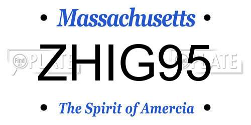 ZHIG95 Massachusetts License Plate