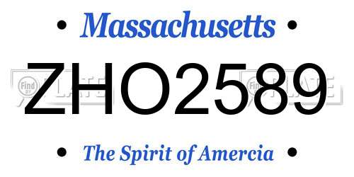 ZHO2589 Massachusetts License Plate