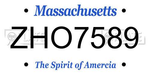ZHO7589 Massachusetts License Plate