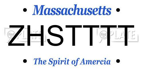 ZHSTTTT Massachusetts License Plate
