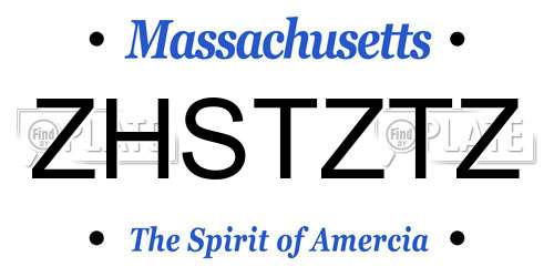 ZHSTZTZ Massachusetts License Plate