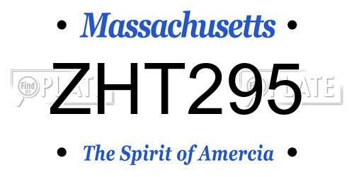 ZHT295 Massachusetts License Plate