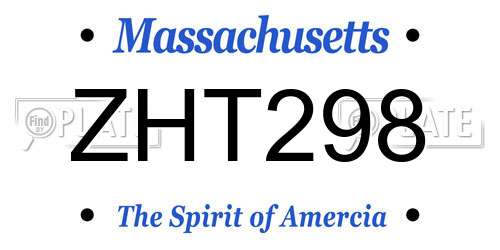 ZHT298 Massachusetts License Plate