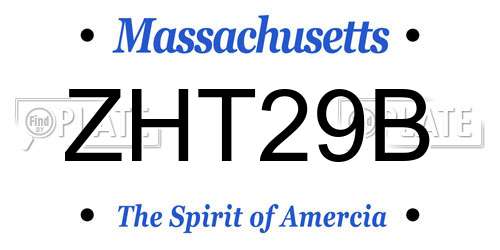 ZHT29B Massachusetts License Plate