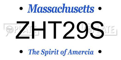 ZHT29S Massachusetts License Plate