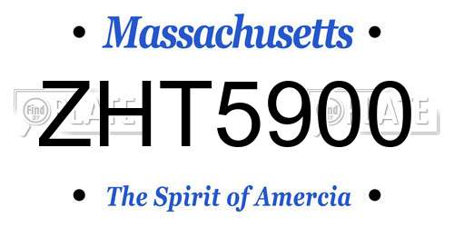 ZHT5900 Massachusetts License Plate