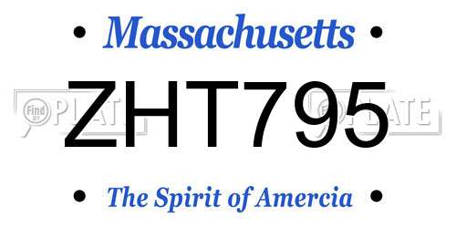 ZHT795 Massachusetts License Plate