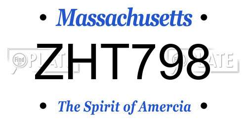 ZHT798 Massachusetts License Plate