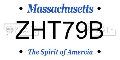 ZHT79B Massachusetts License Plate