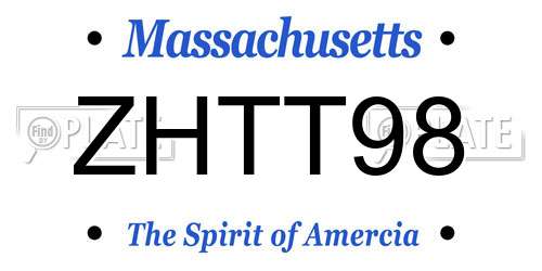 ZHTT98 Massachusetts License Plate