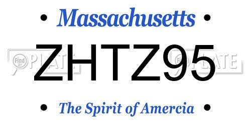 ZHTZ95 Massachusetts License Plate
