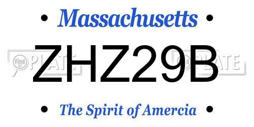 ZHZ29B Massachusetts License Plate