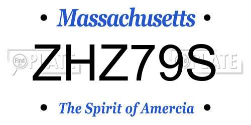 ZHZ79S Massachusetts License Plate