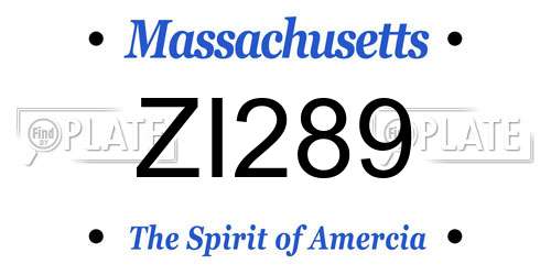 ZI289 Massachusetts License Plate