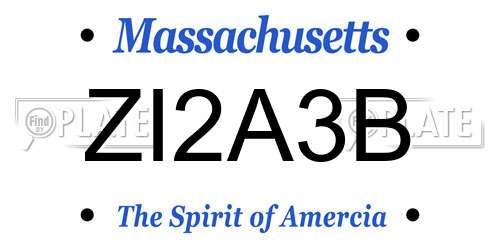 ZI2A3B Massachusetts License Plate