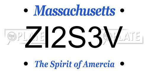 ZI2S3V Massachusetts License Plate