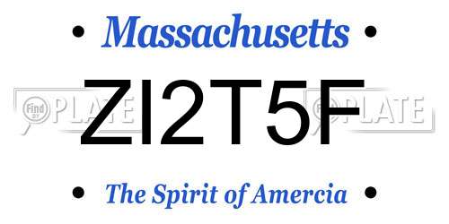 ZI2T5F Massachusetts License Plate