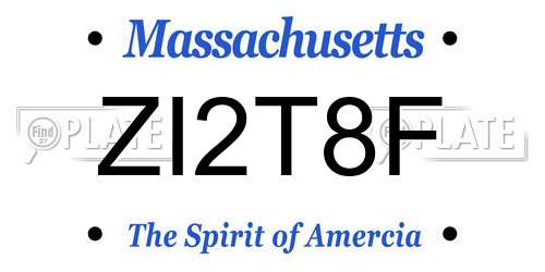 ZI2T8F Massachusetts License Plate