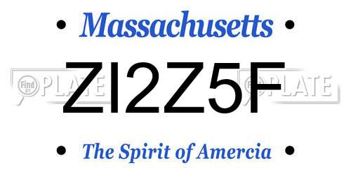ZI2Z5F Massachusetts License Plate