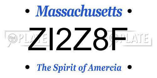 ZI2Z8F Massachusetts License Plate