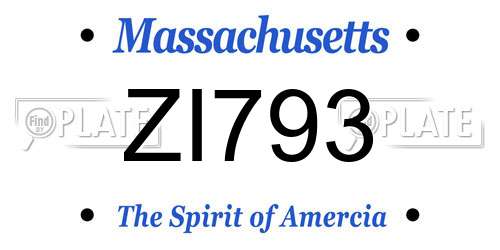 ZI793 Massachusetts License Plate