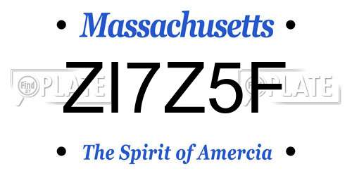 ZI7Z5F Massachusetts License Plate