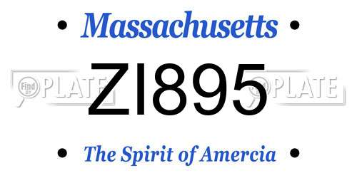 ZI895 Massachusetts License Plate