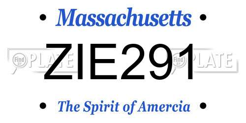 ZIE291 Massachusetts License Plate