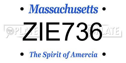 ZIE736 Massachusetts License Plate