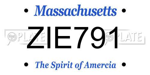 ZIE791 Massachusetts License Plate