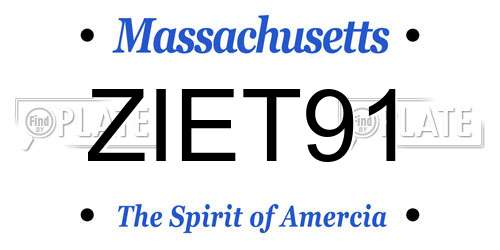 ZIET91 Massachusetts License Plate