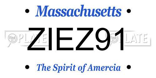 ZIEZ91 Massachusetts License Plate