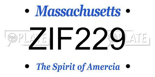 ZIF229 Massachusetts License Plate