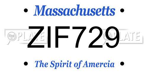 ZIF729 Massachusetts License Plate