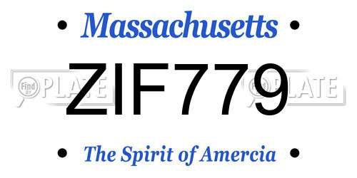 ZIF779 Massachusetts License Plate