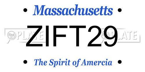 ZIFT29 Massachusetts License Plate
