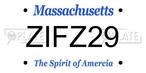 ZIFZ29 Massachusetts License Plate