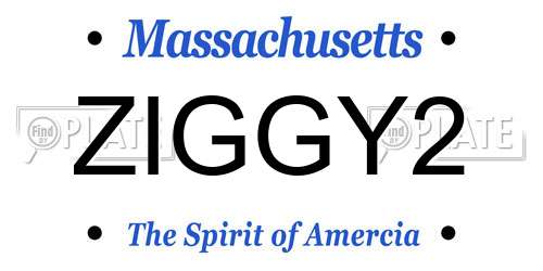 ZIGGY2 Massachusetts License Plate