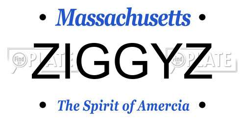 ZIGGYZ Massachusetts License Plate