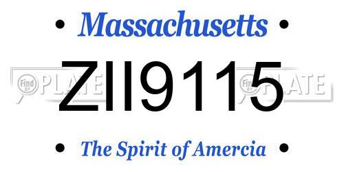 ZII9115 Massachusetts License Plate