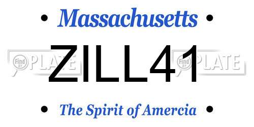 ZILL41 Massachusetts License Plate