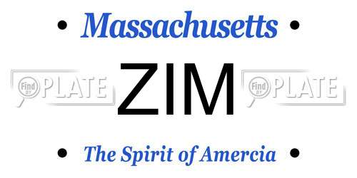 ZIM Massachusetts License Plate